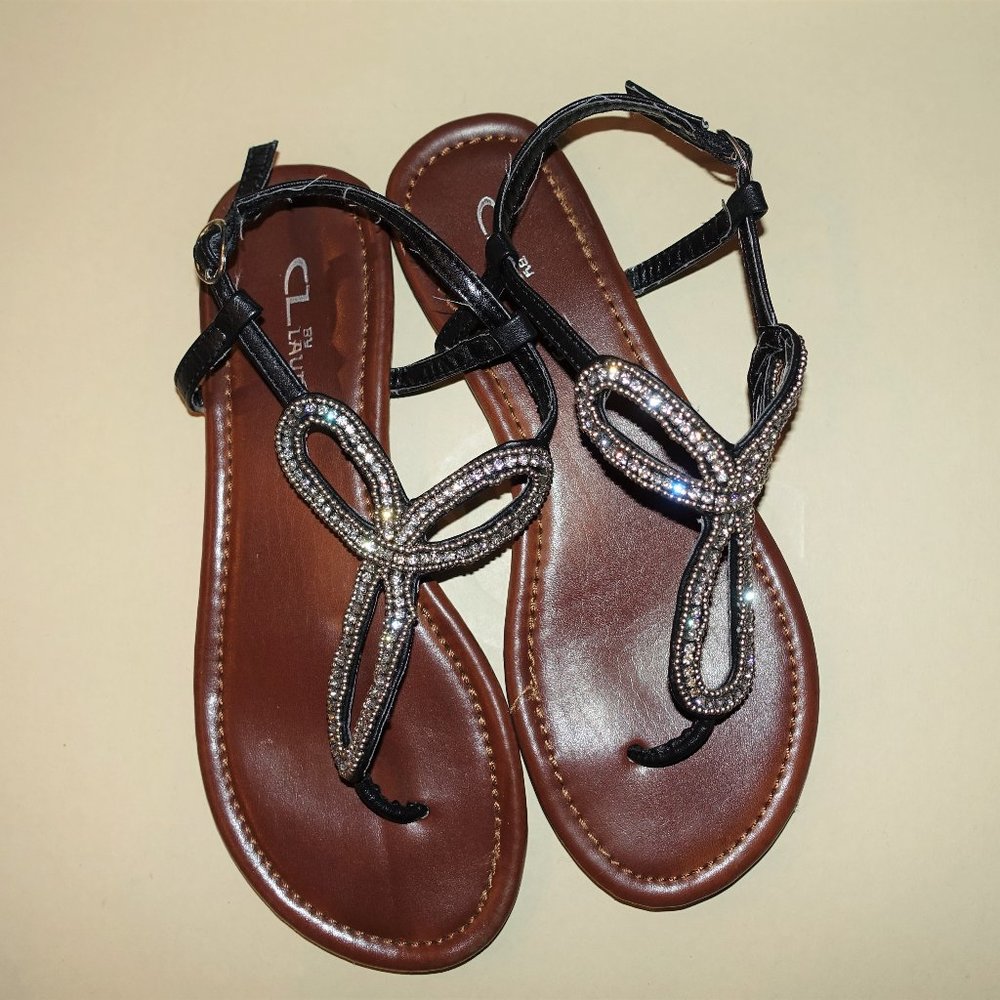 Beaded flat sandal